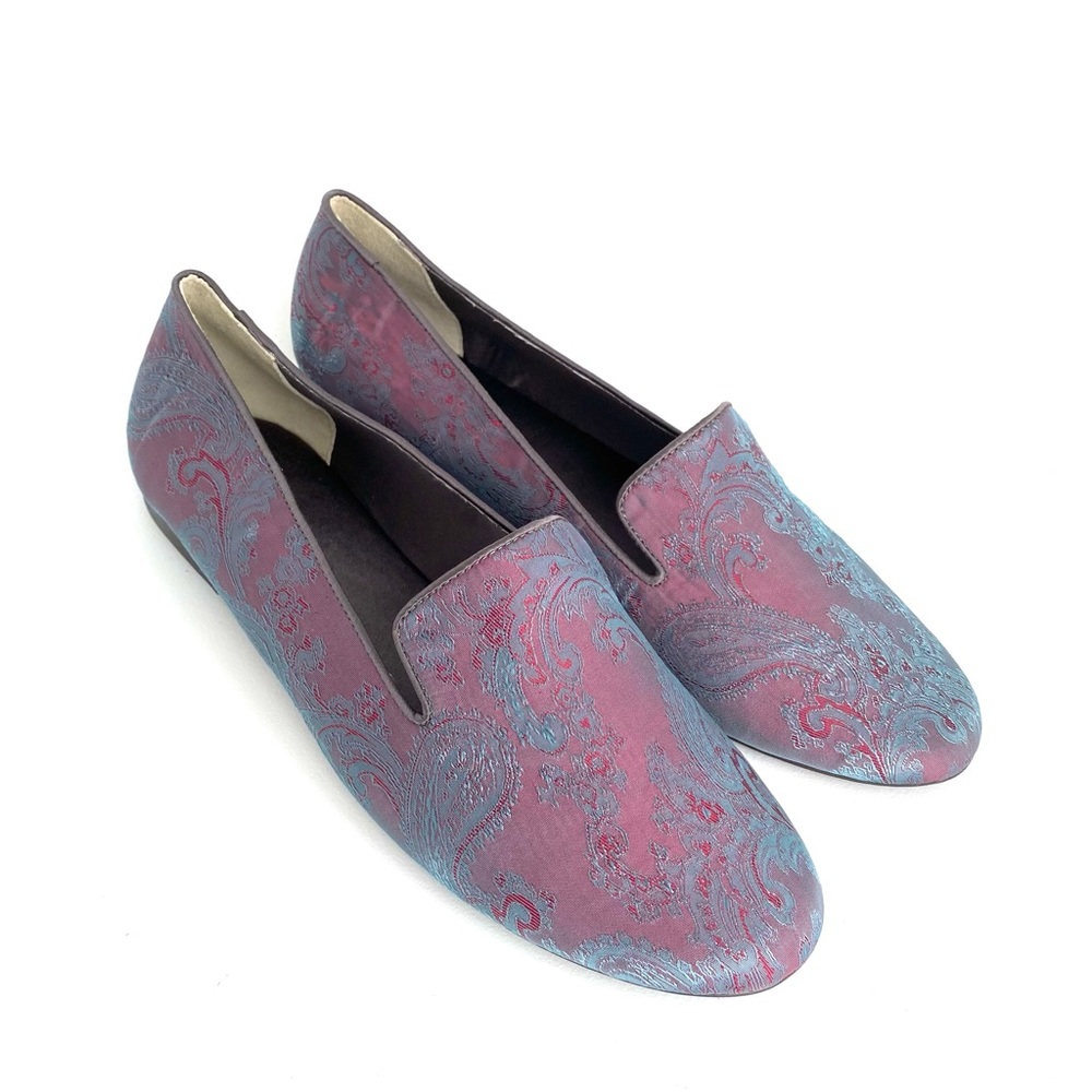 NEW Handmade NYC DESIGNERS Paisley Jacquard Silk Flat Loafers US 9.5 Fit 9